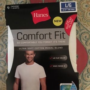 Hanes Tagless Undershirts T-Shirt pkg of 4